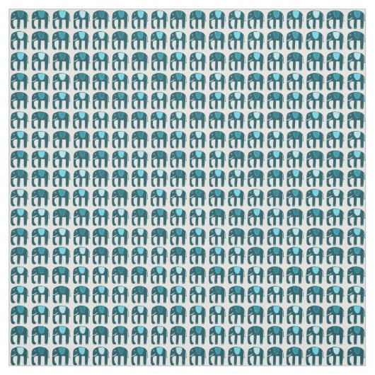 Sweet Blue Elephants Pattern Stof (Swatch)