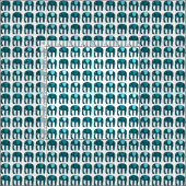 Sweet Blue Elephants Pattern Stof (Delen)