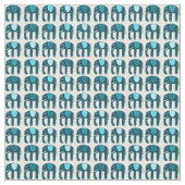 Sweet Blue Elephants Pattern Stof (Close Up)