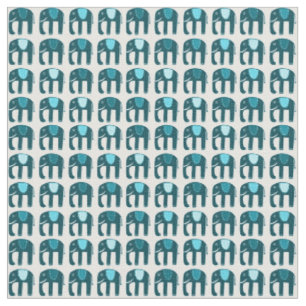 Sweet Blue Elephants Pattern Stof