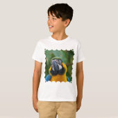Sweet Blue en Gold Macaw T-shirt (Voorkant volledig)
