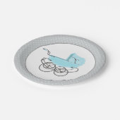 Sweet Blue en Grey Baby Pram Paper Bord (Gekanteld)