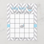 Sweet Blue en Grey Elephant Baby shower Bingo (Voorkant)