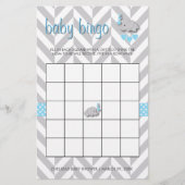 Sweet Blue en Grey Elephant Baby shower Bingo Briefpapier (Voorkant)