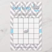 Sweet Blue en Grey Elephant Baby shower Bingo Briefpapier (Achterkant)