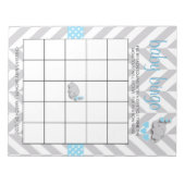 Sweet Blue en Grey Elephant Baby shower Bingo Notitieblok (Voorkant)