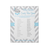Sweet Blue en Grey Elephant Baby shower - Game Notitieblok (Linkerzijde)