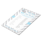 Sweet Blue en Grey Elephant Baby shower - Game Notitieblok (Schuin)