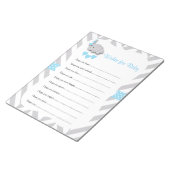 Sweet Blue en Grey Elephant Baby shower - Vernisse Notitieblok (Schuin)