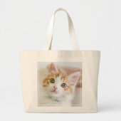 Sweet Blue Eyed Kat Grote Tote Bag (Voorkant)