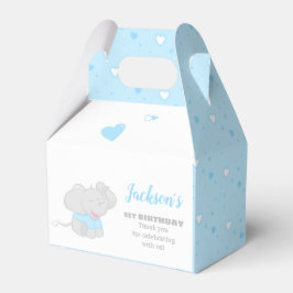 Sweet Blue Favor Box met Elephant Bedankdoosjes