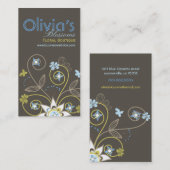 Sweet Blue Floral Bloesems Profiel Kaart Visitekaartje (Voorkant / Achterkant)