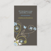 Sweet Blue Floral Bloesems Profiel Kaart Visitekaartje (Achterkant)