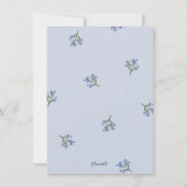 Sweet Blue Floral Invite Kaart (Achterkant)