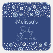 Sweet Blue Geometric Circles Baby shower Vierkante Sticker (Voorkant)
