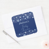 Sweet Blue Geometric Circles Baby shower Vierkante Sticker (Envelop)