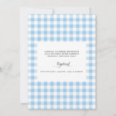 Sweet Blue Gingham Foliage Baby shower Uitnodiging (Achterkant)