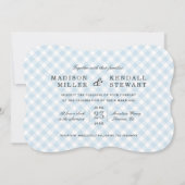 Sweet Blue Gingham | Uitnodiging tot weddenschappe (Voorkant)