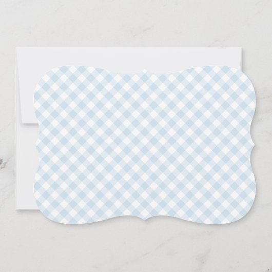 Sweet Blue Gingham | Uitnodiging tot weddenschappe (Achterkant)