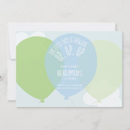 Sweet Blue Green Eerste Jongen Verjaardag Ballon P Kaart