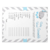 Sweet Blue & Grey Elephant Baby shower Word Game Notitieblok (Voorkant)