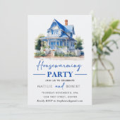 Sweet Blue Home Housewarming Party Kaart (Staand voorkant)