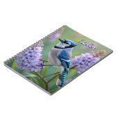 Sweet Blue Jay op Lilacs gepersonaliseerd Notitieboek (Linkerzijde)