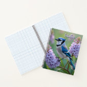 Sweet Blue Jay op Lilacs gepersonaliseerd Notitieboek (Binnen)