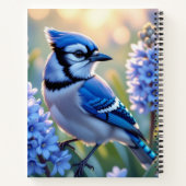 Sweet Blue Jay op Lilacs gepersonaliseerd Notitieboek (Achterkant)