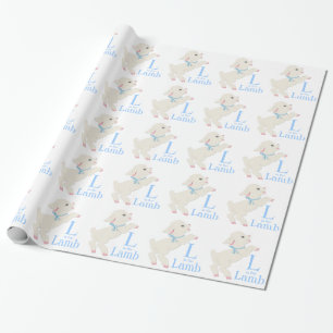 Sweet Blue Lamb-Baby shower Cadeaupapier