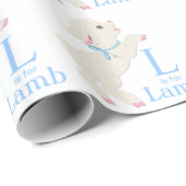 Sweet Blue Lamb Baby shower Cadeaupapier (Rol Hoek)