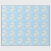 Sweet Blue Lamb Baby shower Wrapping Paper Cadeaupapier (Vlak)