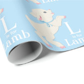Sweet Blue Lamb Baby shower Wrapping Paper Cadeaupapier (Rol Hoek)