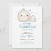 Sweet Blue Little Dumpling Baby shower Kaart (Voorkant)
