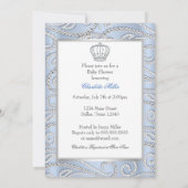 Sweet blue Little Prince Boy Baby shower Kaart (Achterkant)