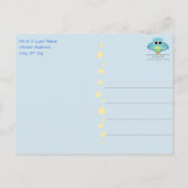 Sweet Blue Lullaby Bedankt Baby shower Briefkaart (Achterkant)