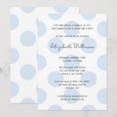 Sweet Blue Polka Dots Baby Boy Shower Invitation Kaart (Voorkant / Achterkant)