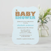 Sweet Blue Polka Dots Boy Baby shower Kaart (Staand voorkant)