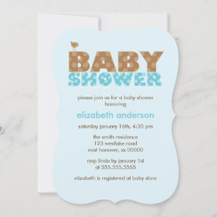 Sweet Blue Polka Dots Boy Baby shower Kaart