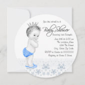 Sweet Blue Prince Baby Shower Kaart (Achterkant)