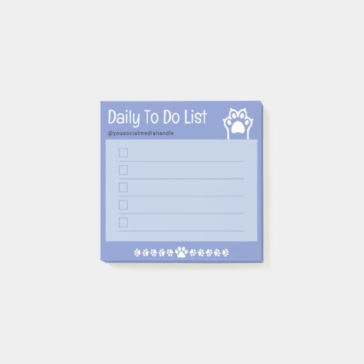 Sweet Blue Schattigee witte kat Paws checkbox to d Post-it® Notes (Voorkant)