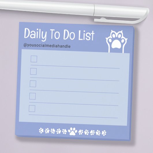Sweet Blue Schattigee witte kat Paws checkbox to d Post-it® Notes