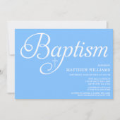 Sweet Blue Script Baptisme Kaart (Voorkant)