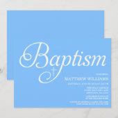 Sweet Blue Script Baptisme Kaart (Voorkant / Achterkant)