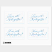 Sweet Blue Script Klaar met Kleuterschool Rechthoekige Sticker (Vel)