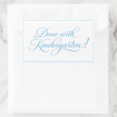 Sweet Blue Script Klaar met Kleuterschool Rechthoekige Sticker (Tas)