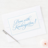 Sweet Blue Script Klaar met Kleuterschool Rechthoekige Sticker (Envelop)