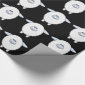 Sweet Blue Sheep Baby shower Wrapping Paper Cadeaupapier (Hoek)