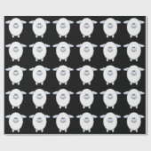 Sweet Blue Sheep Baby shower Wrapping Paper Cadeaupapier (Vlak)