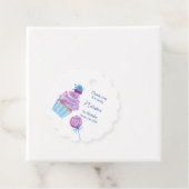 Sweet blue snoep verjaardag bedankjes labels (In situ)